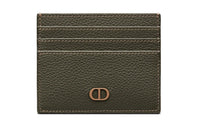 DIOR Grain Cow Leather Card Holder Card Holder Men's Olive Green