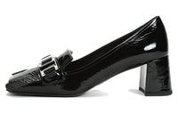 PRADA Logo Plaque Heeled Loafers 'Black' Women's