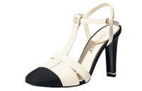 CHANEL Chunky Heel High Heels 9.5cm Women's White