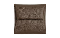 HERMES Bastia Epsom Leather Coin Purse Wallet Women's 4C Ecorce Bark Color