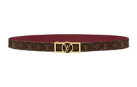 LOUIS VUITTON Leather Belts Women's Burgundy