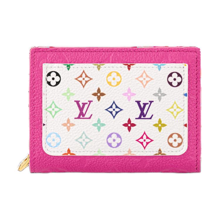 LOUIS VUITTON Takashi Murakami Collaboration Cow Leather Wallet Women's Pink