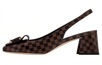 LOUIS VUITTON Shake Pump Chunky Heel High Heels 5.5cm Women's Brown