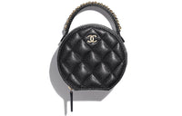 CHANEL Calfskin Jewelry Box Handbag Regular Women's Black