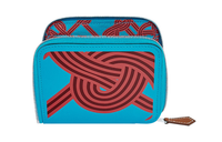 HERMES Silk'In Swift Calfskin Coin Purse Regular Women's Blue/Red