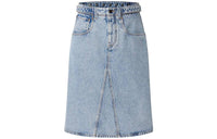 LOUIS VUITTON Bleached Denim Midi Skirt