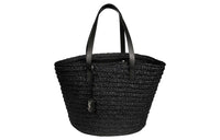 SAINT LAURENT Raffia Handbag Regular Women's Black