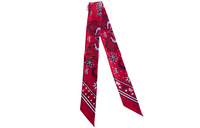 HERMES Silk Scarf Unisex Rose Red