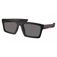 PRADA Injection Molded Metal Rectangular Sunglasses Men's Black