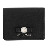 MIU MIU Leather Wallet Women's Black