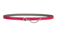 HERMES Double-Sided Design Smooth Buckle Leather Belts Women's Pink Width 1.3CM