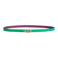 HERMES Calfskin, Metal, Rose Gold Plated, Leather Belts Women's Green Width 1.3cm