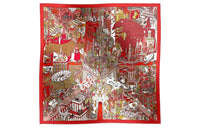 HERMES Silk Scarves Women's Red