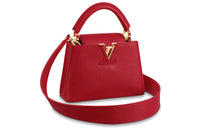 LOUIS VUITTON Taurillon Leather Handbag, Shoulder Bag, Crossbody Bag Mini Women's Candy/Bright Red