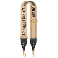 DIOR Calfskin Bag Straps Women's Beige & Black