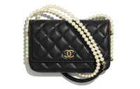 CHANEL WOC Calfskin Wallets Shoulder Bag Crossbody Bag Women's Black