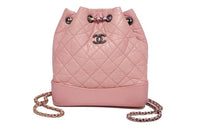 CHANEL Gabrielle Calfskin Hobo Bag Backpack Women's Pink