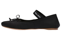 MIU MIU Logo-strap Satin Ballerina Pumps