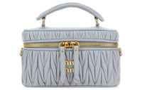 MIU MIU Leather Handbag, Shoulder Bag Women's Blue