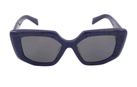PRADA Plastic Irregular Shape Sunglasses Women's Purple