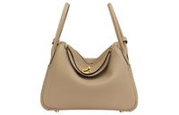 HERMES Lindy Cow Leather Shoulder Bag Women's Beige Trench Coats