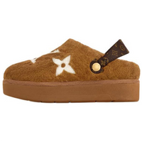 LOUIS VUITTON Rubber Sole Slip-Resistant Wrap-toe Slippers Women's Brown