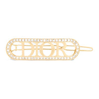 DIOR Crystal, Metal Hair Clips Women's Gold