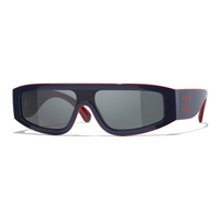 CHANEL - Irregular Shape Sunglasses Unisex Dark Blue