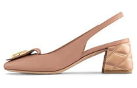 LOUIS VUITTON Shake Chunky Heel High Heels 5.5cm Women's Nude Pink