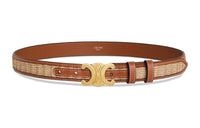CELINE Medium Triomphe Belt In Textile With Raffia Effect And Calfskin
