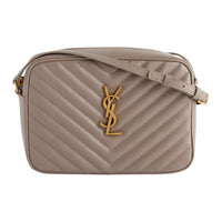 SAINT LAURENT Leather Crossbody Handbags Medium Size Women's Taupe