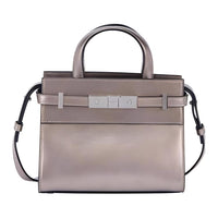 SAINT LAURENT Genuine Leather Shoulder Bag Crossbody Bag Handbag Mini Women's Silver Gray