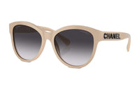 CHANEL Acetate Cat Eye Sunglasses Women's Brown