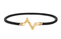 LOUIS VUITTON 18K Gold Polyamide Bangle Unisex Black