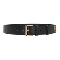 PRADA Calfskin Leather Belts Women's Black Width 3.5CM