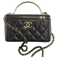 CHANEL Lambskin Box Bag Shoulder Bag Crossbody Bag Handbag Women's Black