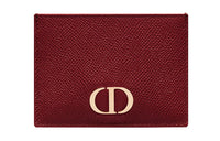 DIOR Cow Leather Card Holder Women's Brick Red