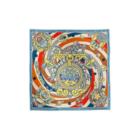HERMES Silk Silk Scarves Women's Denim Blue