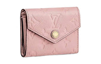 LOUIS VUITTON Embossed Cow Leather Wallet Women's Pink