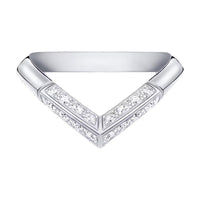 LOUIS VUITTON Lv Diamonds Pavé V Ring Platinum
