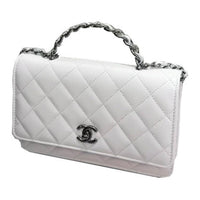 CHANEL WOC Cow Leather Shoulder Bag Crossbody Bag Handbag Women's White