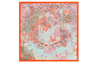 HERMES Faubourg Silk Scarves Women's Orange