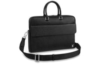 LOUIS VUITTON Cow Leather Handbag Shoulder Bag Crossbody Bag Men's Black