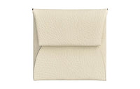 HERMES Bastia Sheepskin Coin Purses Card Holders Women's Cream White