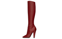 SAINT LAURENT 68 Knee high Boots Women's Vintage Red