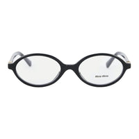 MIU MIU Plate Frame Oval Eyeglass Frames Women's Black