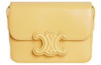 CELINE Triomphe Cow Leather Shoulder Bag Crossbody Bag Women's Yellow
