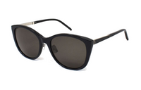 SAINT LAURENT Plate Frame Irregular Shape Sunglasses Women's Black