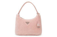 PRADA Fur Shoulder Bag Handbag Shoulder Bag Women's Orchid Powder
