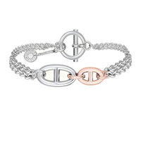 HERMES Silver Rose Gold Bracelets Women's Silver